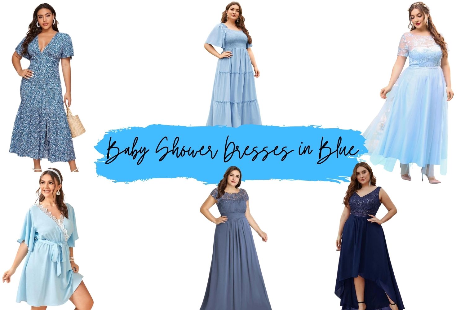 Baby Shower Dresses In Blue -